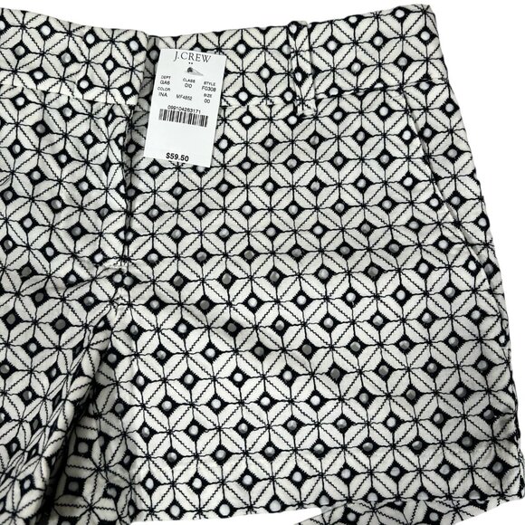 NWT J.Crew Womens Black White Geometric Preppy Neutral Chino Shorts Size 00 - Picture 4 of 10
